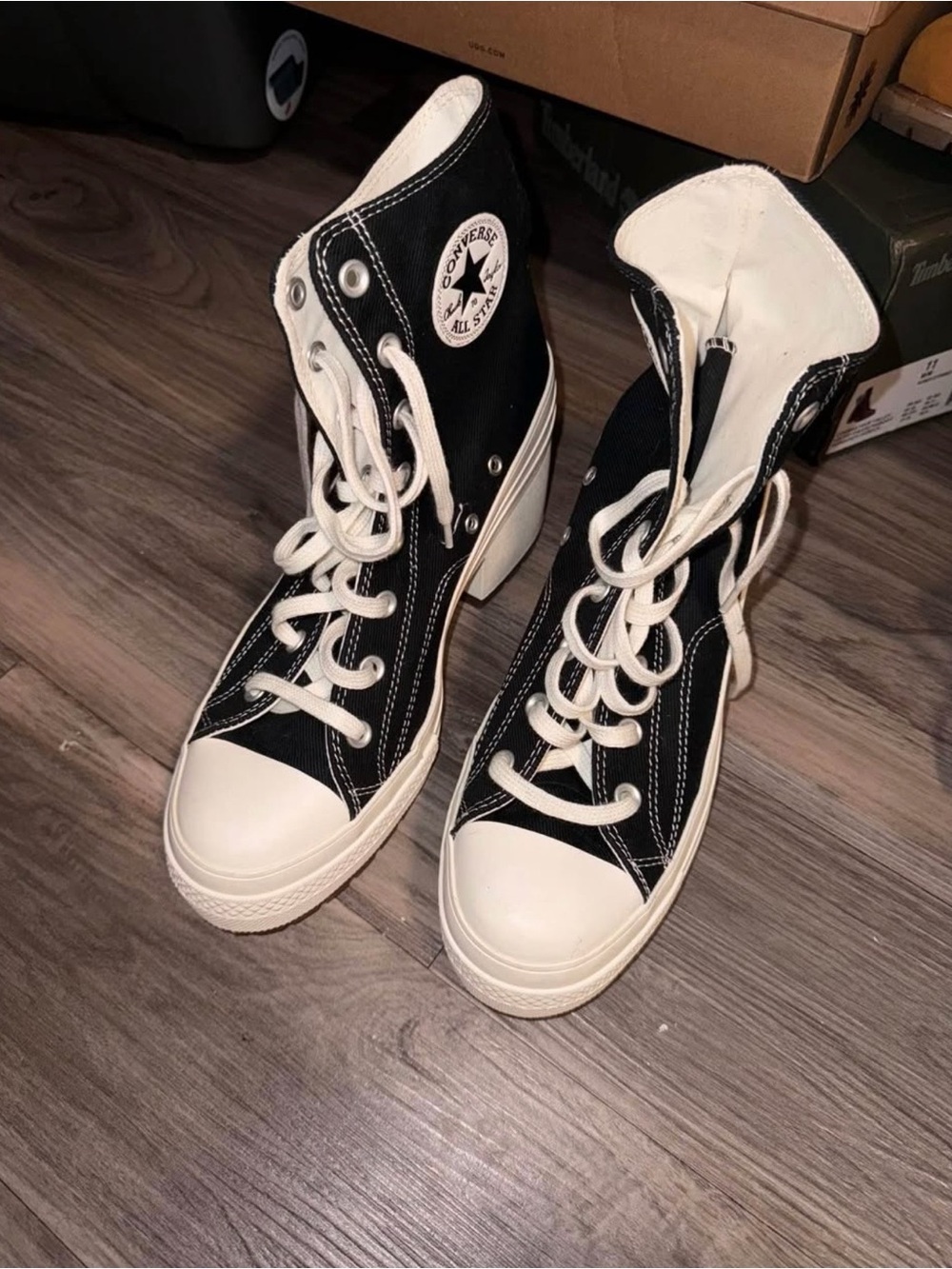 Converse High Top Sneakers in Black and White